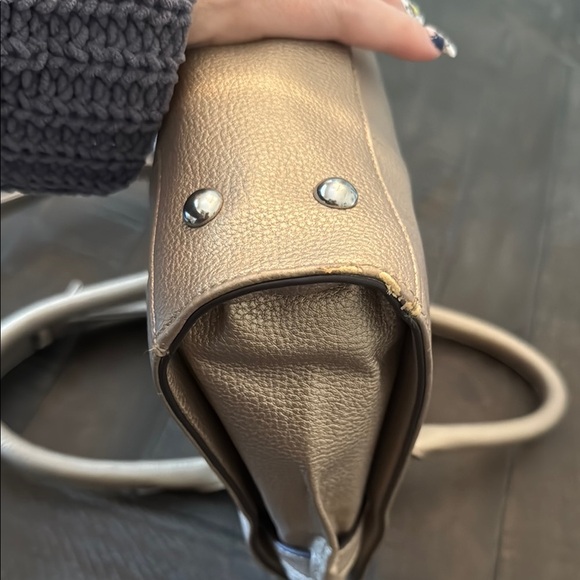 Tignanello Tan Satchel with Structured Design and Buckle Details - Picture 8 of 12